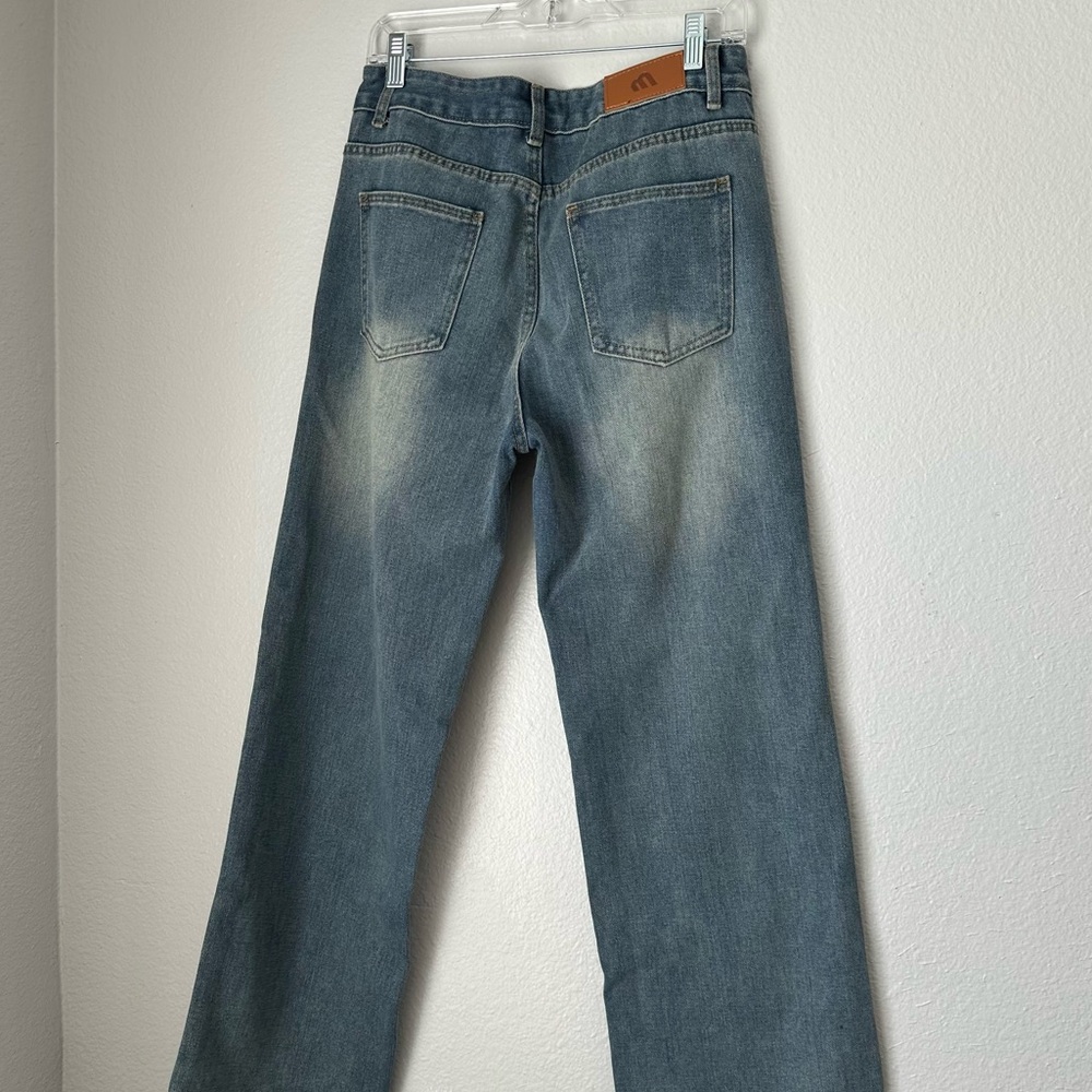 Realtakai Jeans Medium Wash Wide leg denim streetwear fashion edgy style - Picture 13 of 14